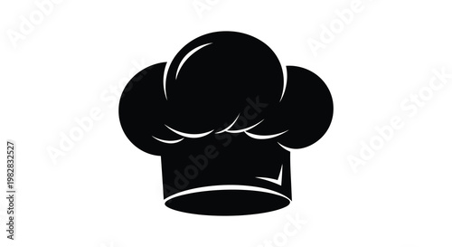 A striking black silhouette of a classic chef s toque boldly defined silhouette