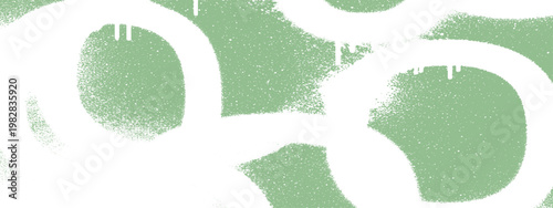 Green and white abstract circles with spray paint texture abstract circular background creative splatter dripping stylized backdrop artistic calligraphy contrast decoration distressed