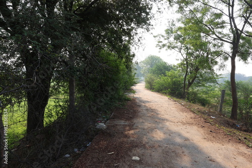 Photography A village road at Gundlapohampally in Hyderabad of India