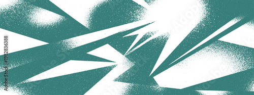 Foto Teal jagged geometric spray paint background with paint strokes design element r