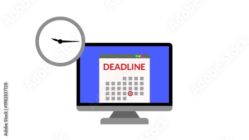 Deadline Remainder concept animation. Business event animation. calendar and clock, appointment, important date,Timetable. Animated stock video