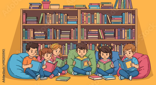 Kids Storytime Reading Circle Library