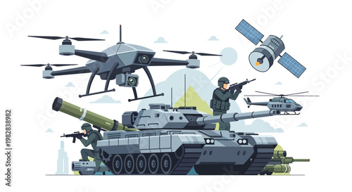 military drone strike soldier targeting missile launch