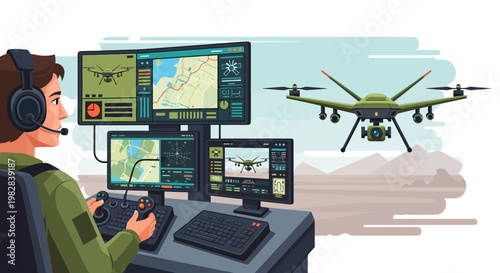 Soldier Analyzing Digital Map for Tactical Planning