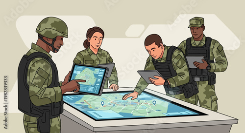 Military Strategy Planning with Digital Map Interface