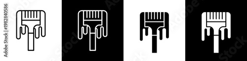 Paint brush black and white icon design concept