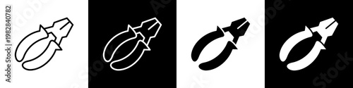 Plier black and white icon design concept
