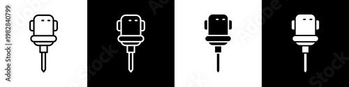 Jackhammer black and white icon design concept