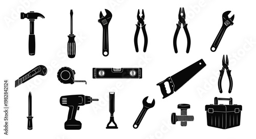 Collection of various hand tools.