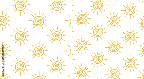 Sun Pattern Design Icon Set for Summer, Brightness, Weather, and Seasonal Concepts