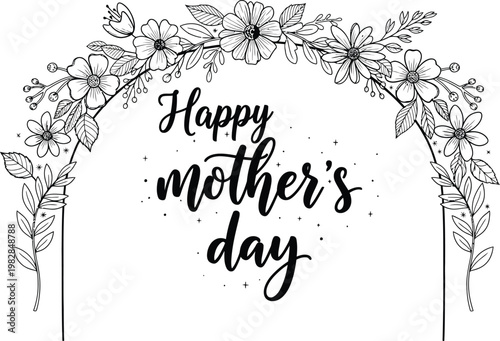 Happy Mother's Day Floral Arch Greeting Card