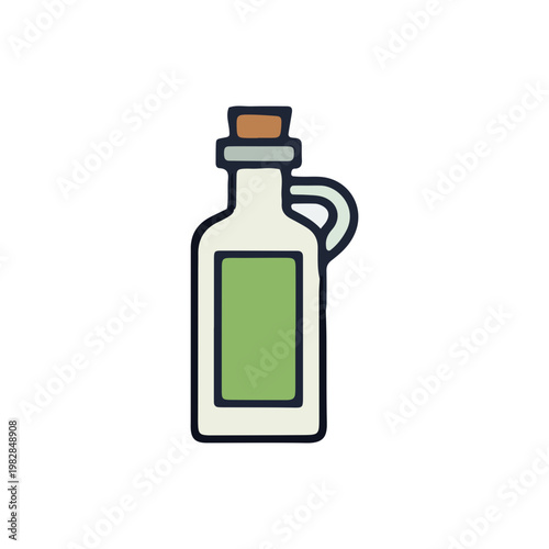 Olive Oil Bottle Icon Illustration
