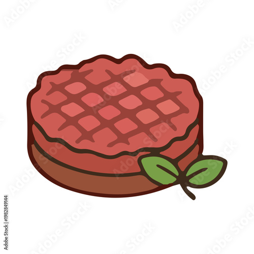 Hand Drawn Illustration of Meat Patty