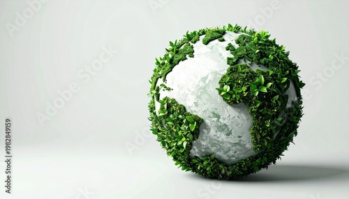 Green Earth Globe with White Continents.