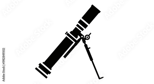 Telescope Silhouette Icon Vector Illustration