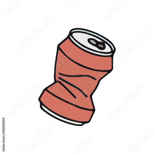 Crushed Red Aluminum Soda Can Icon