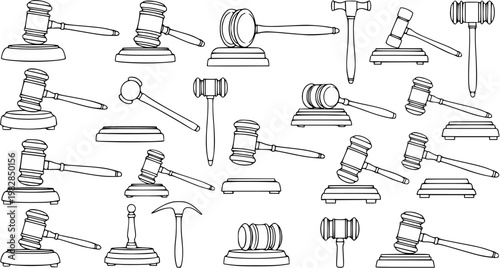 Gavel Collection: A Pattern of Legal Symbolism and Justice Tools