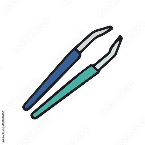 Medical Tweezers Icon Illustration