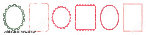 Foto Watercolor frames flirty set isolated on white