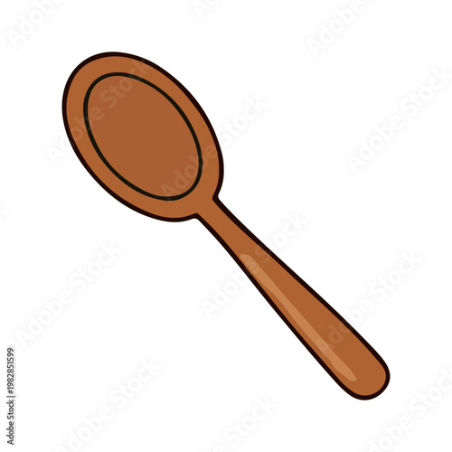 Simple Wooden Spoon Illustration