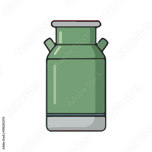 Green Metal Milk Can Illustration