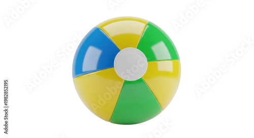 Free Download Beach Ball with Colorful Segments Isolated on Transparent Background - GFXLoad