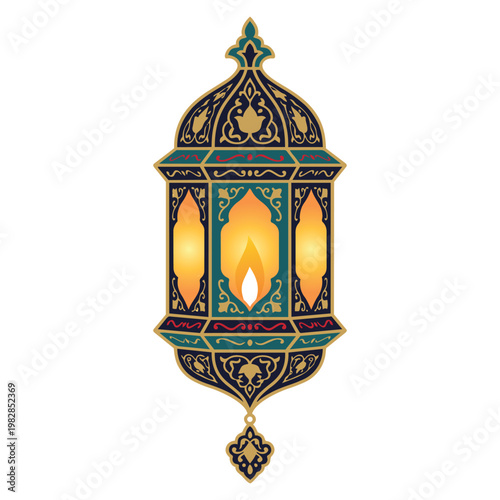 Intricate Lantern with Ornate Designs.