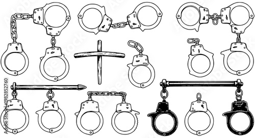 Handcuffs and Restraints: Collection of Vintage Police, Security, and Bondage Imagery