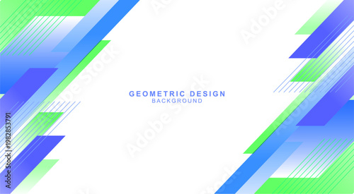斜線で組み合わせた青色と緑色の幾何学的な背景素材