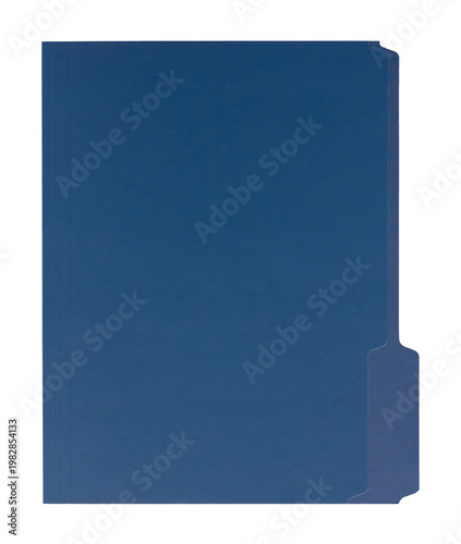 Canvastavla Blue navy craft folder with cut tab isolated on transparent background