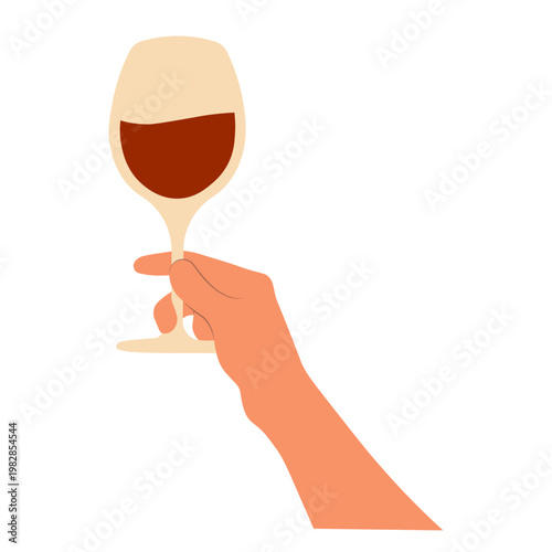 Hands Holding Beer in Celebration. Flat Vector Illustration.