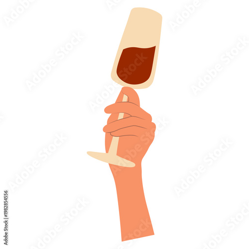 Hands Holding Beer in Celebration. Flat Vector Illustration.