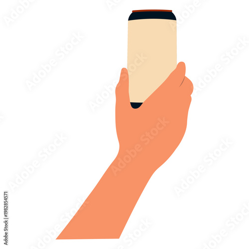 Hands Holding Beer in Celebration. Flat Vector Illustration.
