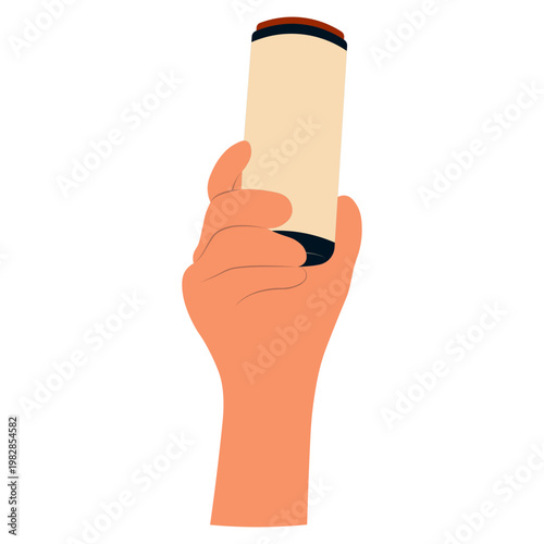 Hands Holding Beer in Celebration. Flat Vector Illustration.