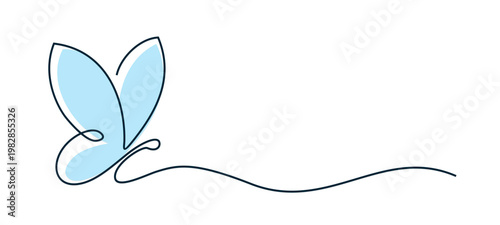 The one line blue butterfly symbol.
