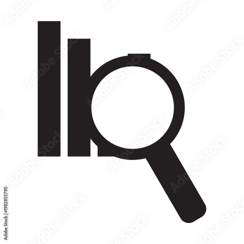 Graphic illustration of a magnifying glass examining a column