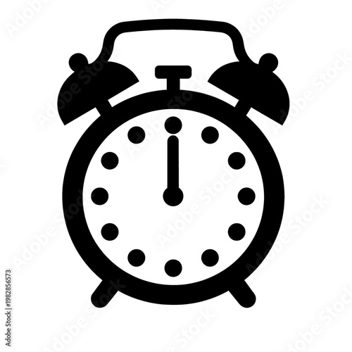 Alarm Clock Vector Icon with Circular Design