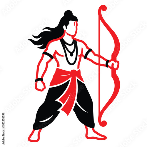 Hindu god Rama with bow 2.