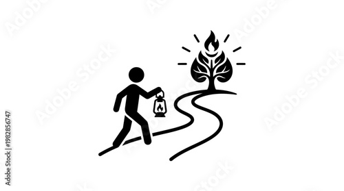 Person Following the Path to Enlightenment and Discovery