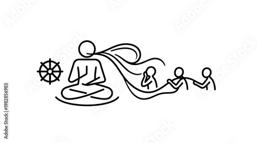 Zen Buddhist Teaching and Mindfulness Concept