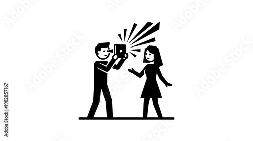 Photographer Taking Picture of a Woman Flat Design