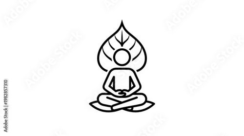 Meditating Figure with Leaf Symbol
