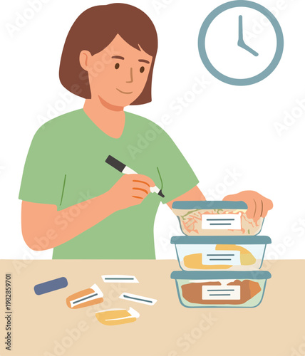 Healthy meal prep weekly plan Illustration