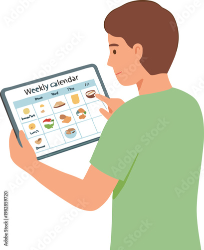 Healthy meal prep weekly plan Illustration