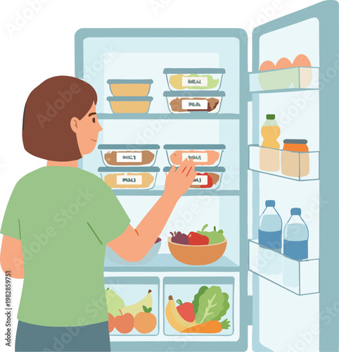 Healthy meal prep weekly plan Illustration