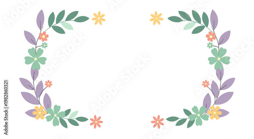 A cheerful and stylish floral branch illustration, perfect for adding a touch of nature to website design, marketing materials, or social media posts.