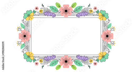 A cheerful floral design element provides a touch of nature and optimism. Perfect for marketing materials, website backgrounds, or social media posts 