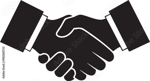 Two hands shaking with briefcases symbolizing a business agreement or partnership.