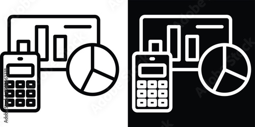 analysis Two-tone version in black and white background