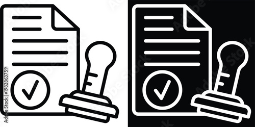 approval Two-tone version in black and white background